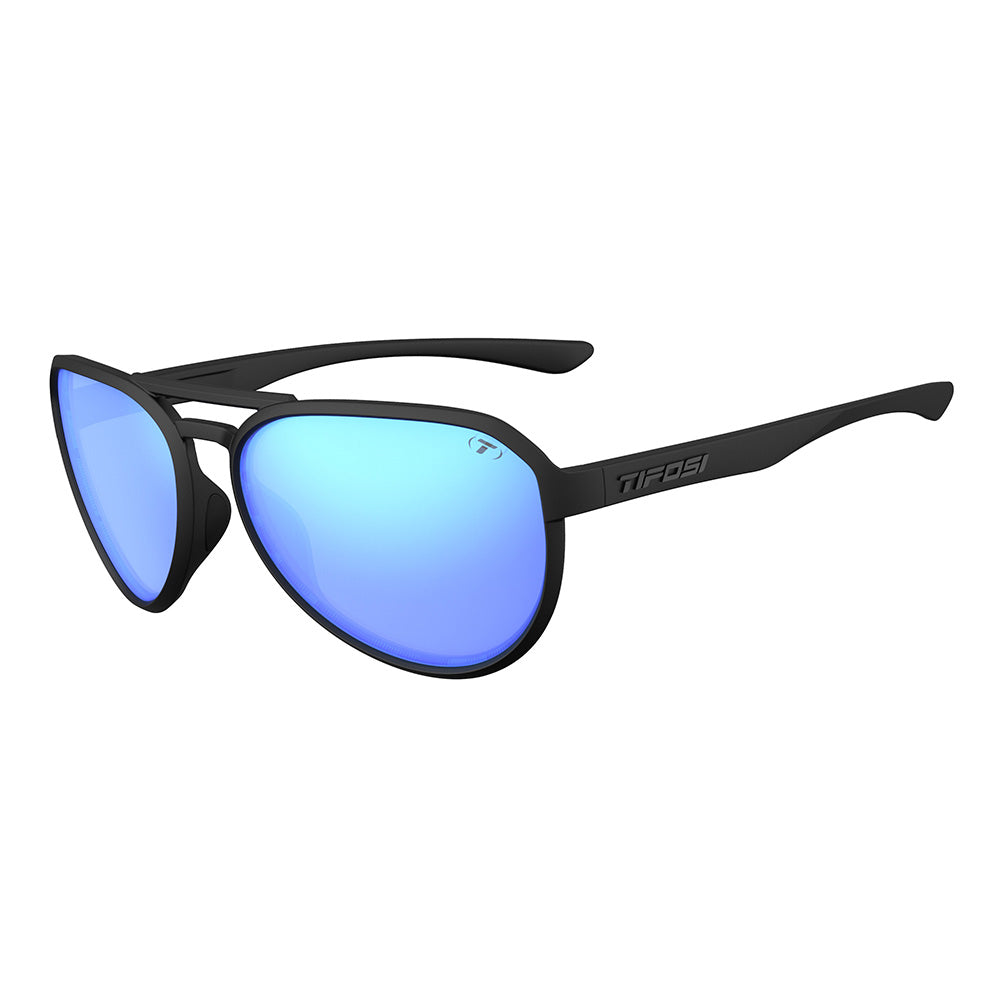 Tifosi Selca Sunglasses BlackOut with Sky Blue Mirror Polarized Lens
