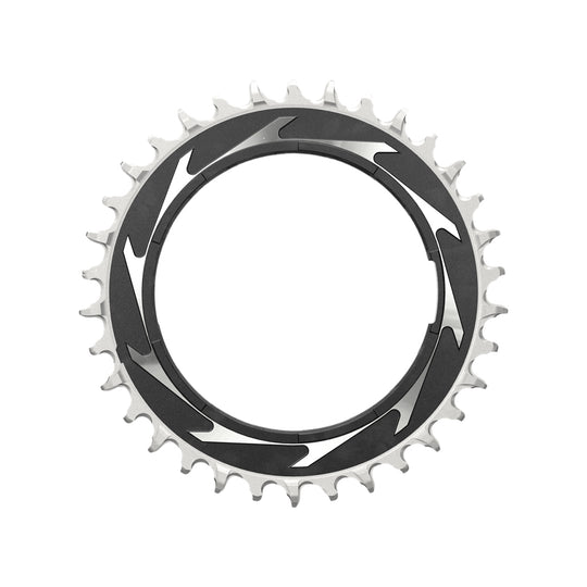 SRAM Chain Ring T-Type 34 Tooth Powermeter Threaded 3mm Offset Eagle (Including Pin Thread Backup and Screw) - Black / Silver XXSL D1
