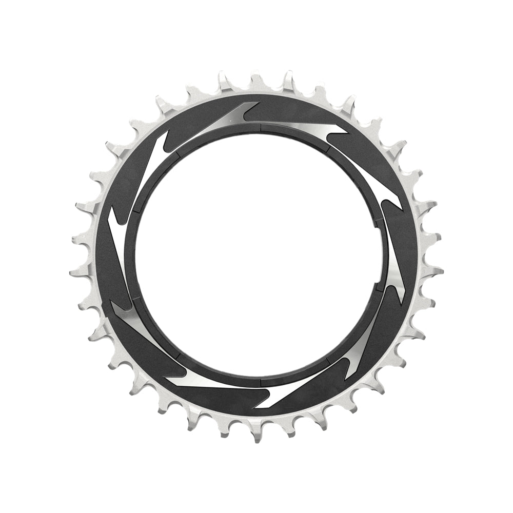 SRAM Chain Ring T-Type 36 Tooth Powermeter Threaded 3mm Offset Eagle (Including Pin tThread Backup and Screw) - Black / Silver XXSL D1
