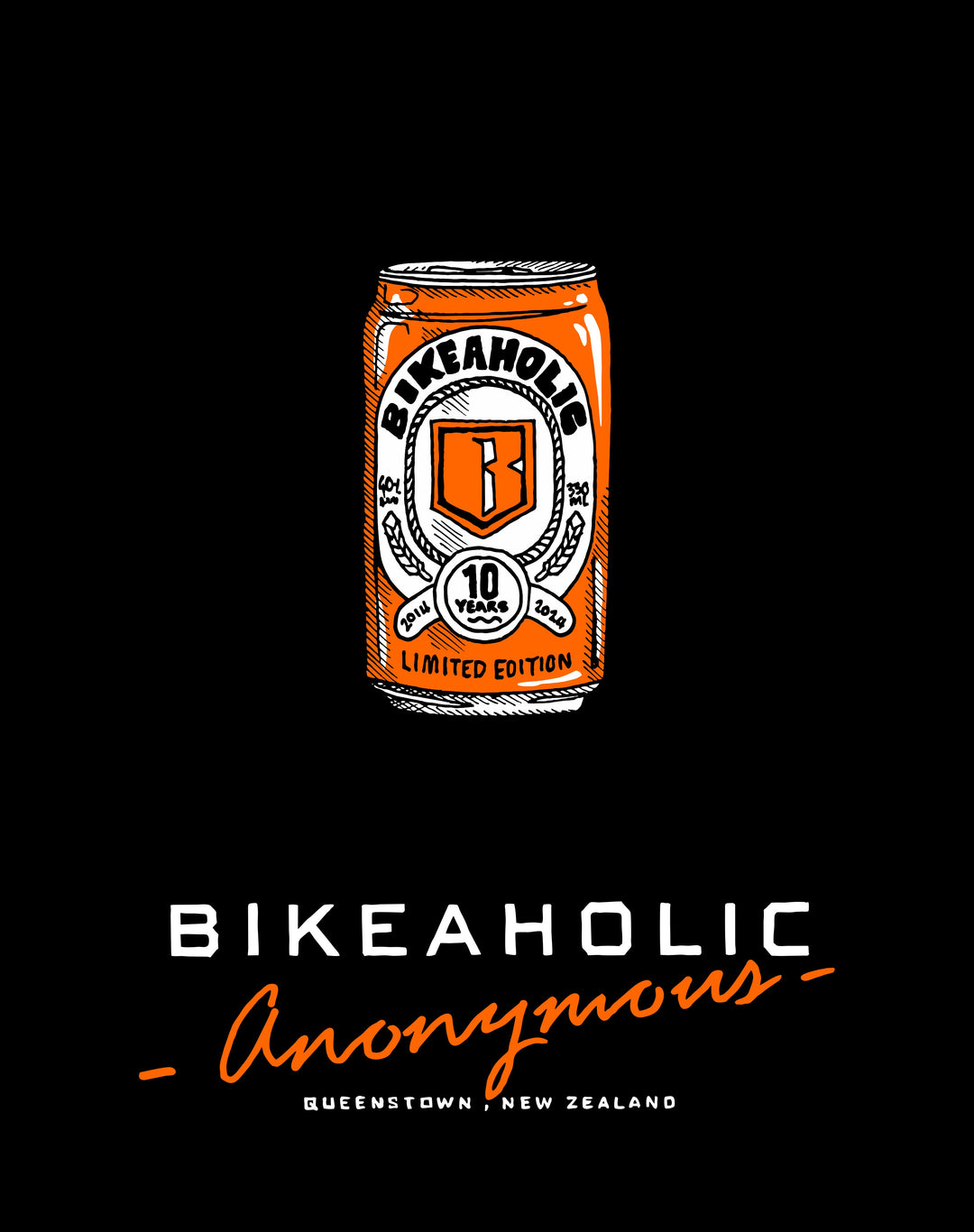 Bikeaholic Anonymous Shelf Tee